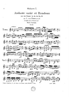 Andante varié et Rondeau from Sonate No.12 by Beethoven for Two Guitars, Op.155: Andante varié et Rondeau from Sonate No.12 by Beethoven for Two Guitars by Ferdinando Carulli