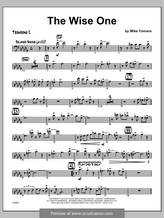 The Wise One: Trombone 2 part by Mike Tomaro