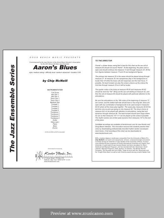 Aaron's Blues: Full Score by Chip McNeill