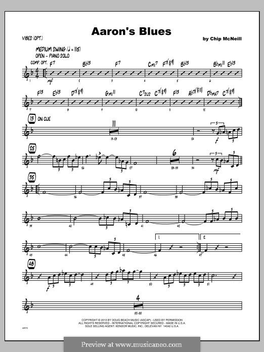 Aaron's Blues: Vibraphone part by Chip McNeill
