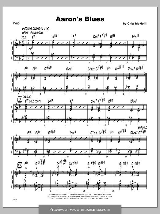 Aaron's Blues: Piano part by Chip McNeill