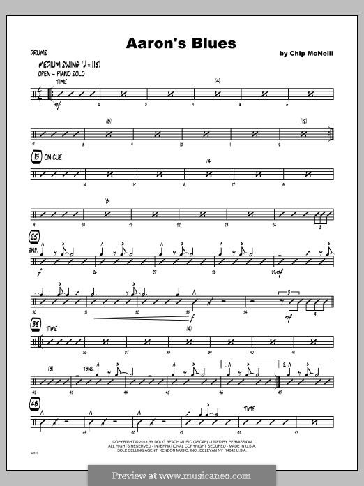 Aaron's Blues: Drums part by Chip McNeill
