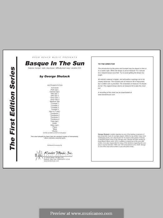 Basque in the Sun: Full Score by George Shutack