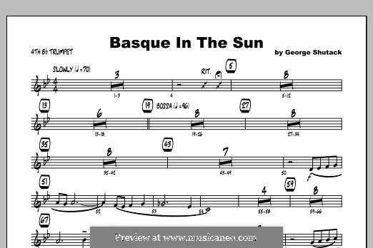 Basque in the Sun: Trumpet 4 part by George Shutack