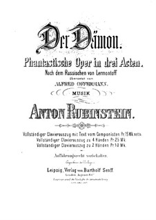 The Demon: Acts I-II, for voices and piano by Anton Rubinstein