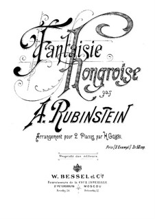 Fantasia on Hungarian Melodies: For two pianos four hands by Anton Rubinstein