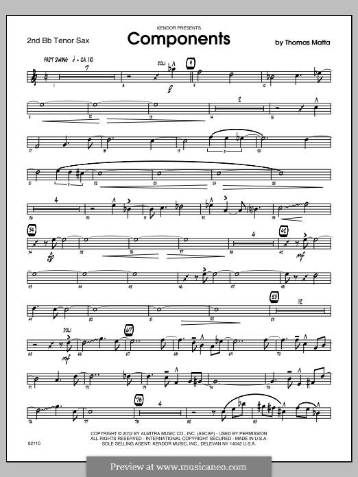 Components: Tenor Sax 2 part by Thomas Matta