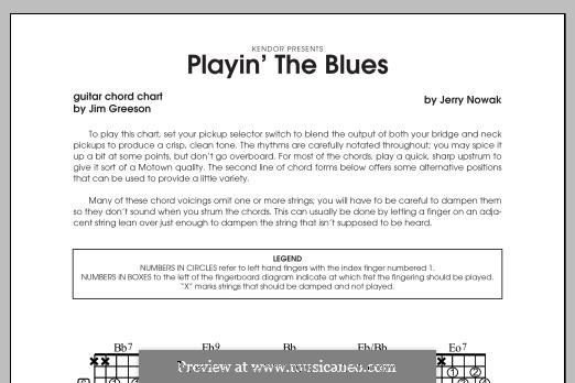 Playin' the Blues: Guitar chord chart by Jerry Nowak