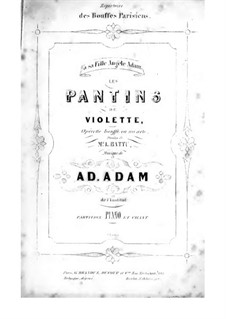 Les pantins de Violette: For soloists and piano by Adolphe Adam