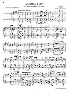 Je pense à toi for Two Guitars: Full score by Johann Kaspar Mertz