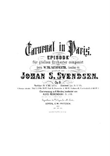 Carnival in Paris, Op.9: For piano four hands by Johan Svendsen