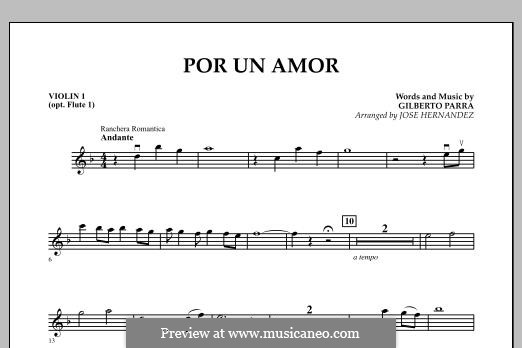 Por Un Amor: Violin 1 part by Gilberto Parra