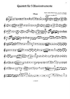 Quintet for Winds after Piano Trio by J. Haydn: Oboe Part by Ignaz Pleyel