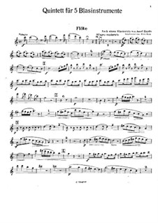 Quintet for Winds after Piano Trio by J. Haydn: Flute Part by Ignaz Pleyel