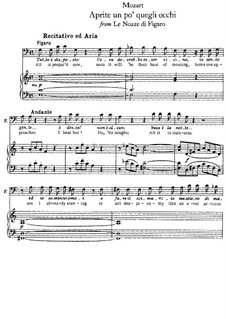 Aprite un po' quegli occhi: Piano-vocal score by Wolfgang Amadeus Mozart