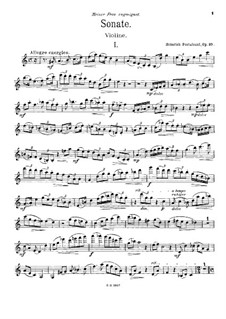 Sonata in A Minor for Violin and Piano, Op.39: Solo part by Johann Heinrich Pestalozzi