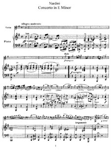 Concerto for Violin and Orchestra in E Minor: Arrangement for violin and piano by Pietro Nardini