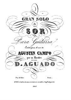 Grand Solo for Guitar, Op.14: For a single performer by Fernando Sor