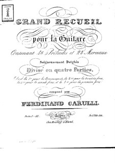 Grand Recueil. Twenty Two Preludes and Pieces: For a single performer by Ferdinando Carulli