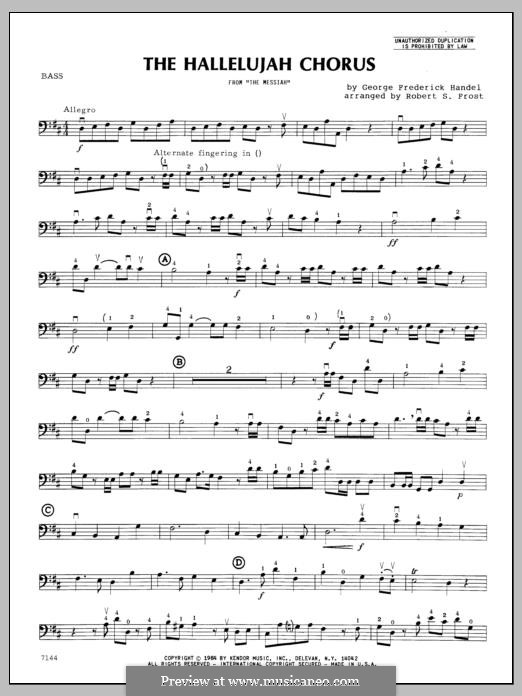 No.44 Hallelujah (chamber arrangements): For strings – Bass part by Georg Friedrich Händel