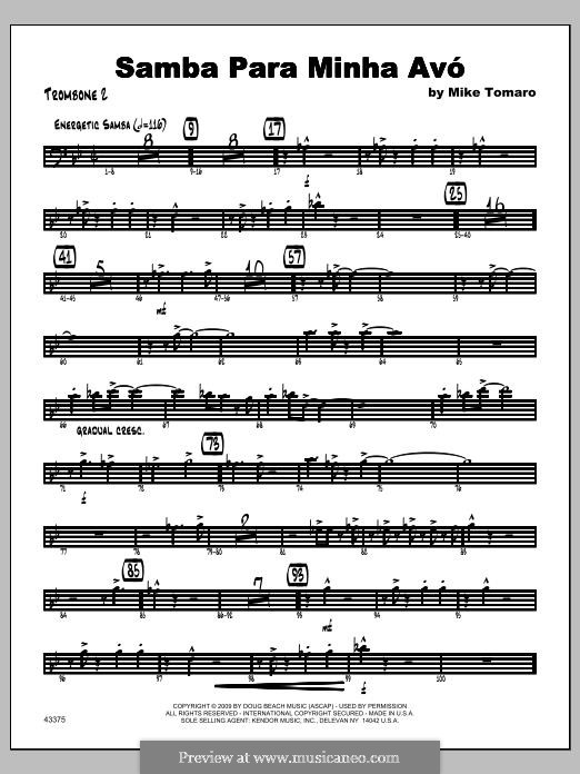 Samba Para Minha Avo: Trombone 2 part by Mike Tomaro