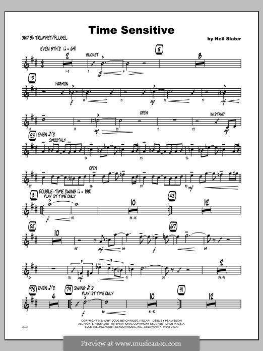 Time Sensitive: Trumpet 3 part by Neil Slater