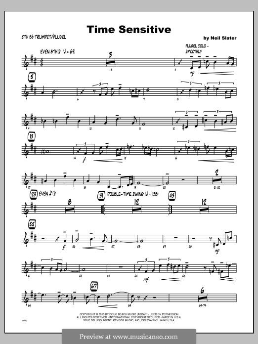 Time Sensitive: Trumpet 5 part by Neil Slater
