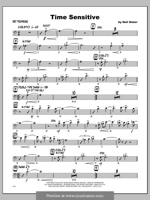 Time Sensitive: Trombone 3 part by Neil Slater