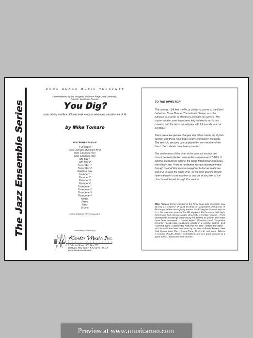 You Dig?: Full Score by Mike Tomaro