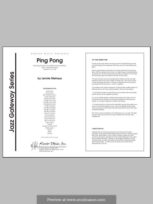 Ping Pong: Full Score by Lennie Niehaus