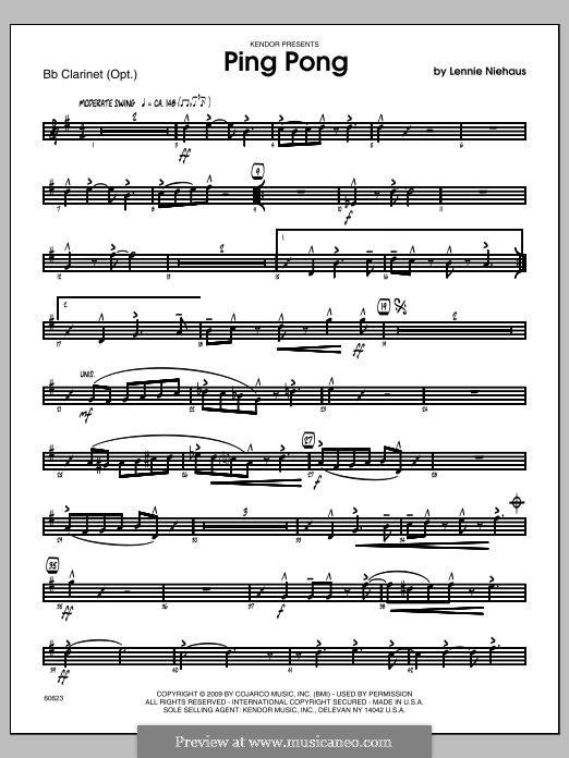 Ping Pong: Bb Clarinet part by Lennie Niehaus