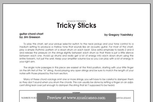 Tricky Sticks: Guitar Chord Chart by Gregory Yasinitsky