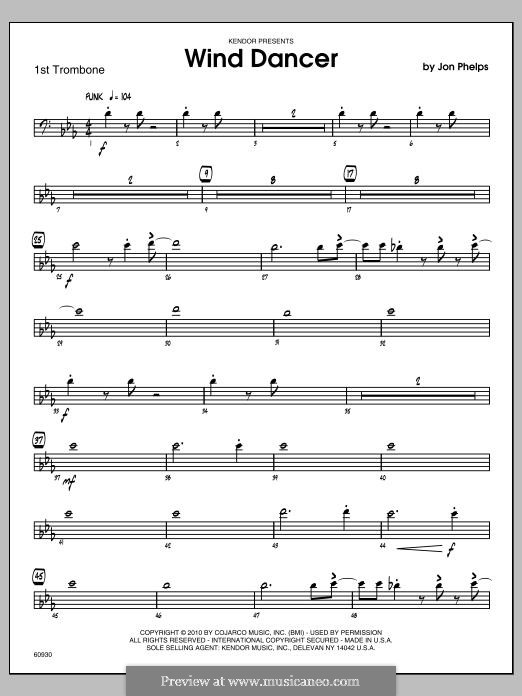 Wind Dancer: Trombone 1 part by Jon Phelps
