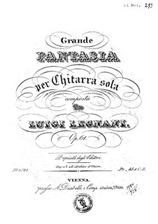 Grand Fantasia in A Major, Op.61: For guitar by Luigi Legnani