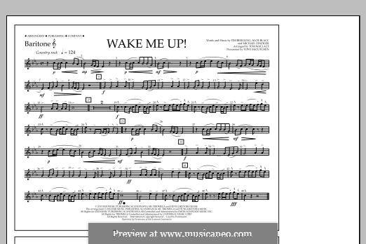 Wake Me Up! (arr. Tom Wallace): Baritone T.C. part by Aloe Blacc, Michael Einziger, Avicii, Arash Andreas Pournouri