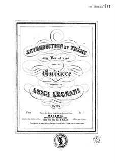 Introduction, Theme and Variations, Op.224: For guitar by Luigi Legnani