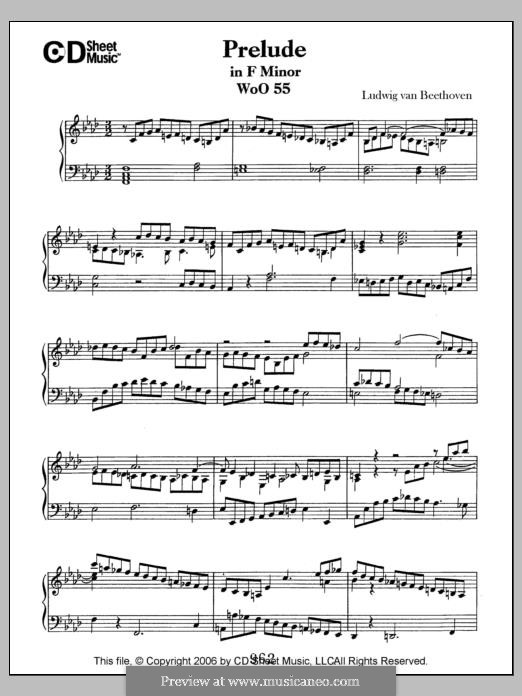 Prelude, WoO 55: For piano by Ludwig van Beethoven