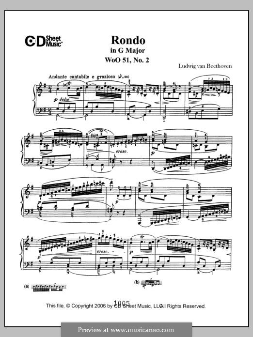 Two Rondos for Piano, Op.51: Rondo No.2 by Ludwig van Beethoven