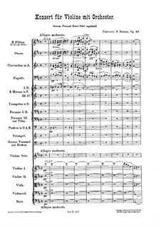 Concerto for Violin and Orchestra in D Major, BV 243 Op.35a: Full score by Ferruccio Busoni