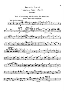 Turandot. Suite, BV 248 Op.41: Bassoons parts by Ferruccio Busoni