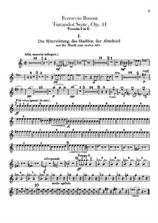 Turandot. Suite, BV 248 Op.41: Trumpets parts by Ferruccio Busoni