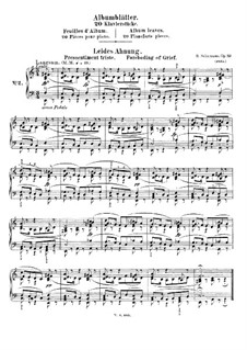 Album Leaves, Op.124: No.2 Leides Ahnung (Presentiment Triste) by Robert Schumann