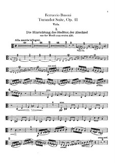 Turandot. Suite, BV 248 Op.41: Viola part by Ferruccio Busoni
