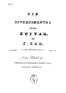 Six Divertissements, Op.13: Complete set by Fernando Sor