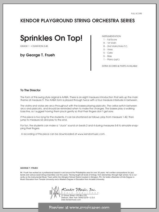Sprinkles on Top!: Full Score by George T. Frueh