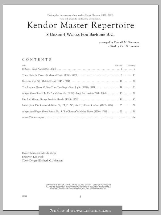 Kendor Master Repertoire: Piano part by Gabriel Fauré, Georg Friedrich Händel, Luigi Arditi