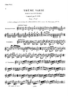 Theme and Variations, Op.15c: Theme and Variations by Fernando Sor