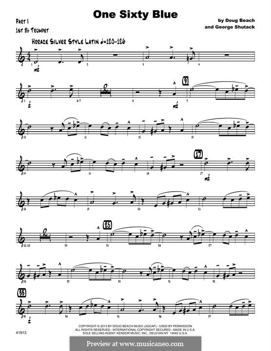 One Sixty Blue: 1st Bb Trumpet part by Doug Beach, George Shutack