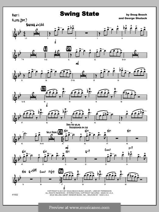 Swing State: Flute part by Doug Beach, George Shutack