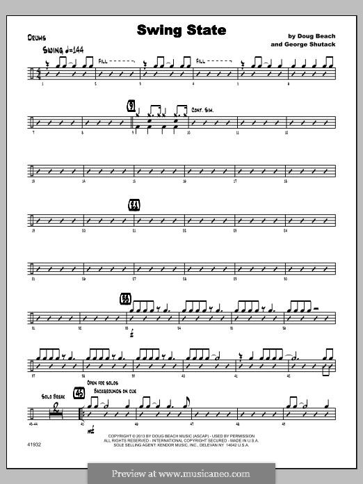 Swing State: Drums part by Doug Beach, George Shutack